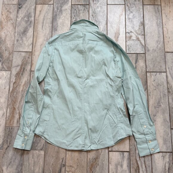 GAP women's medium STRETCH green button-down shirt - Picture 4 of 4